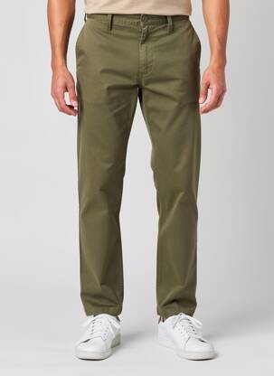 Pantalon drept țesătură poplin mărime normală verde DAYTONA bărbat