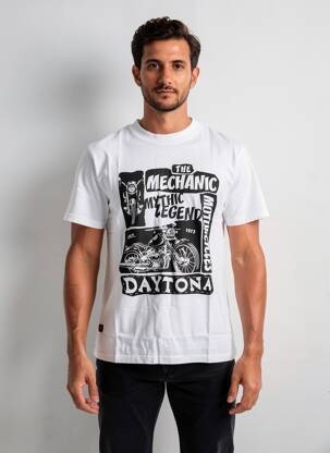 Tricou elasticitate mâneci scurte alb DAYTONA bărbat