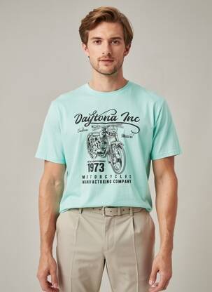 Tricou elasticitate mâneci scurte albastru DAYTONA bărbat