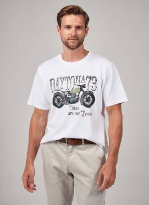 Tricou elasticitate mâneci scurte alb DAYTONA bărbat