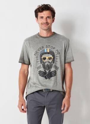 Tricou elasticitate mâneci scurte gri DAYTONA bărbat