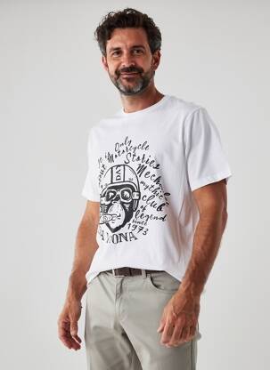 Tricou elasticitate mâneci scurte alb DAYTONA bărbat