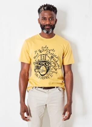 Tricou elasticitate mâneci scurte galben DAYTONA bărbat