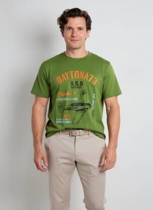 Tricou elasticitate mâneci scurte verde DAYTONA bărbat