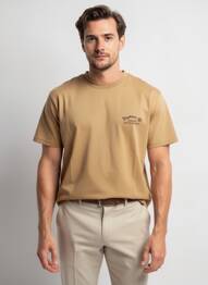 Tricou elasticitate mâneci scurte maro DAYTONA bărbat