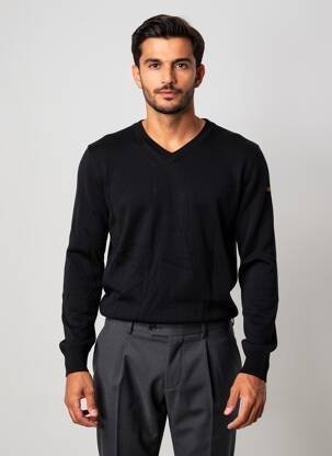 Pulover guler în v mâneci lungi negru DAYTONA bărbat