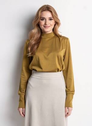 Top țesătură jersey mâneci lungi verde TRAMONTANA femeie