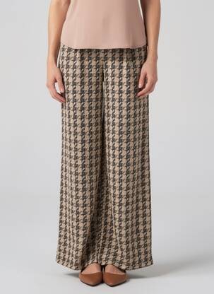 Pantalon larg talie cu cleme mărime normală bej ICHI femeie