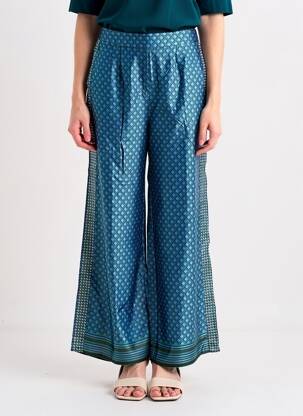 Pantalon larg croială fluidă mărime normală albastru LA PETITE ETOILE femeie