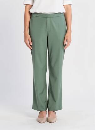 Pantalon drept elasticitate mărime normală verde FRANSA femeie