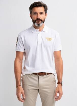 Polo elasticitate mâneci scurte alb DAYTONA bărbat