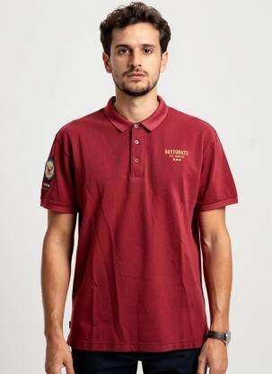Polo croială dreaptă mâneci scurte roșu DAYTONA bărbat