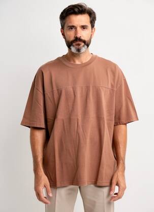 Tricou elasticitate mâneci scurte maro DAYTONA bărbat