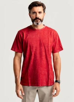 Tricou croială dreaptă mâneci scurte roșu DAYTONA bărbat