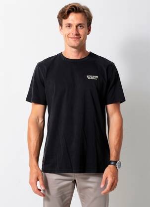 Tricou croială dreaptă mâneci scurte negru DAYTONA bărbat