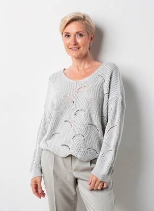Pulover croială cambrată mâneci lungi gri QUATTRO femeie