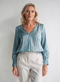 Top croială cambrată mâneci lungi albastru VOODOO femme