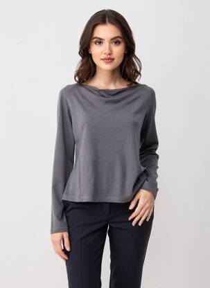 Top țesătură jersey mâneci lungi gri QUATTRO femeie