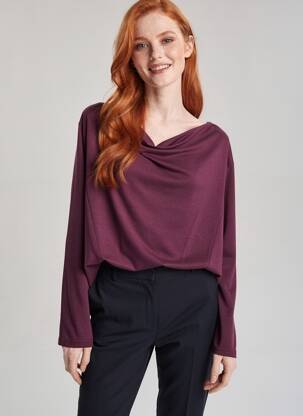 Top țesătură jersey mâneci lungi violet QUATTRO femeie