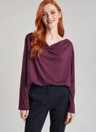 Top țesătură jersey mâneci lungi violet QUATTRO femme