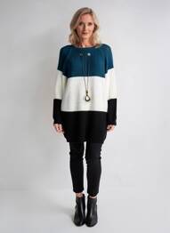 Pulover tunică elasticitate mâneci lungi verde QUATTRO femme