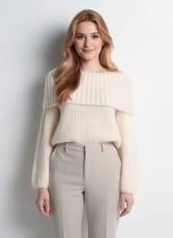 Pulover croială cambrată mâneci lungi bej QUATTRO femme