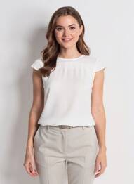 Top croială fluidă mâneci scurte bej C.MISSARO femme