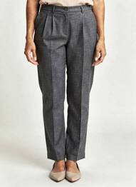 Pantalon slim închidere cu fermoar sub clapetă cu nasturi talie înaltă negru JUMFIL femeie