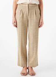 Pantalon drept talie elastică mărime normală bej JUMFIL femeie