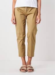 Pantalon trei sferturi țesătură poplin mărime normală maro EVA KAYAN femme
