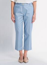 Pantalon trei sferturi elasticitate mărime normală albastru JUMFIL femme
