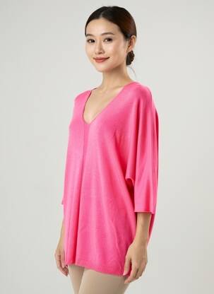 Pulover tunică mâneci 3/4 mâneci 3/4 roz QUATTRO femme