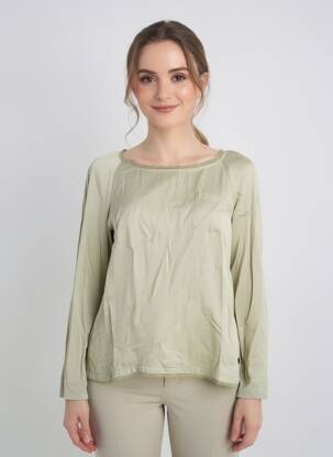 Bluză guler rotund mâneci lungi verde VOODOO femeie