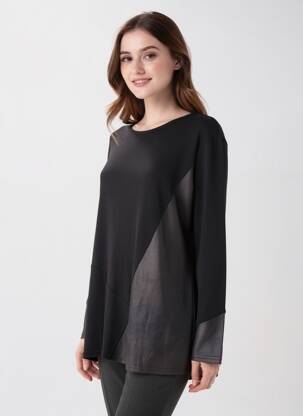 Pulover croială cambrată mâneci lungi negru QUATTRO femeie