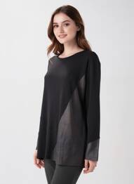 Pulover croială cambrată mâneci lungi negru QUATTRO femme