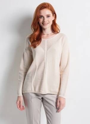 Pulover elasticitate mâneci lungi bej VOODOO femeie