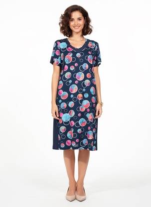 Rochie midi mâneci scurte mâneci scurte albastru GUY DUBOUIS femeie