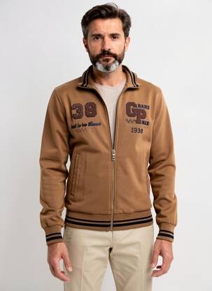 Jachete casual strânsă pe partea de jos maro DELAHAYE bărbat