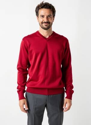 Pulover guler în v mâneci lungi roșu BANDE ORIGINALE bărbat