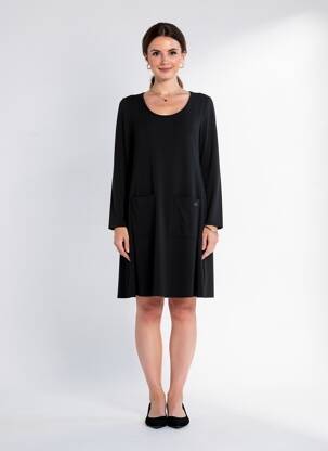 Rochie scurtă mâneci lungi mâneci lungi negru 3322 femeie