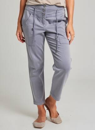Pantalon slim țesătură poplin mărime normală albastru SANDWICH femeie