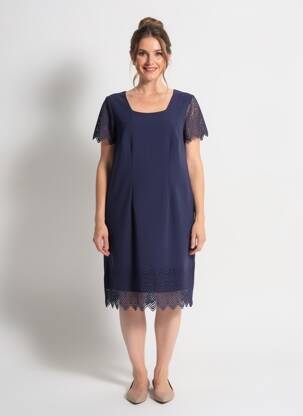 Rochie midi închidere cu fermoar la spate mâneci scurte albastru deschis JUMFIL femeie