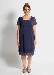 Rochie midi închidere cu fermoar la spate mâneci scurte albastru deschis JUMFIL femeie