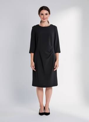Rochie midi mâneci 3/4 mâneci 3/4 negru JUMFIL femeie