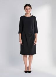Rochie midi mâneci 3/4 mâneci 3/4 negru JUMFIL femeie