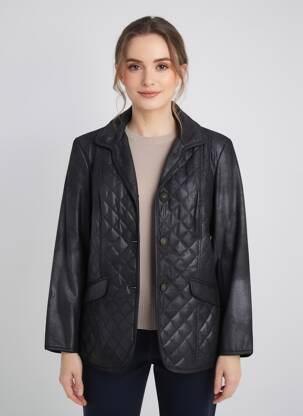 Jachete casual guler tip costum negru JUMFIL femeie
