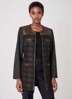 Jachete casual guler rotund negru JUMFIL femeie