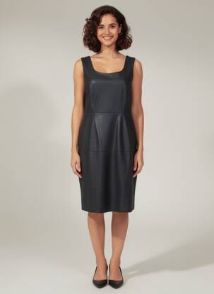 Rochie midi fără mâneci fără mâneci negru JUMFIL femeie