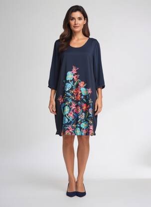 Rochie scurtă mâneci 3/4 mâneci 3/4 albastru SURKANA femeie