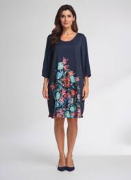 Rochie scurtă mâneci 3/4 mâneci 3/4 albastru SURKANA femeie